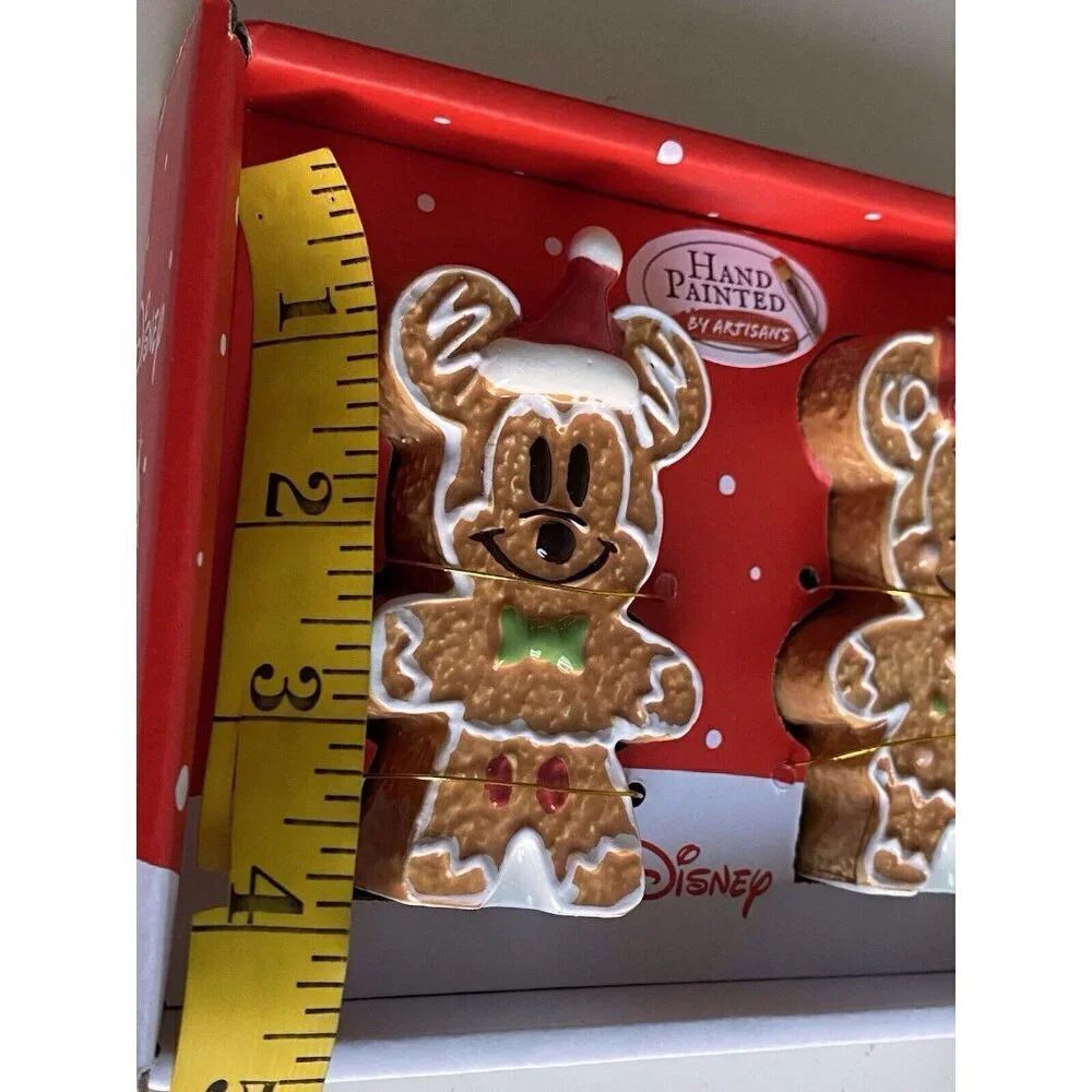 Disney Mickey and Minnie Mouse GINGERBREAD Christmas Salt Pepper Shakers NEW - Picture 10 of 12